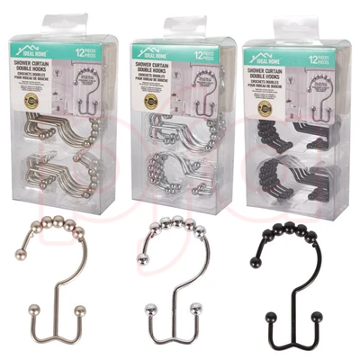 45124, Ideal Home 12PK Shower Curtain Hook, 191554451247