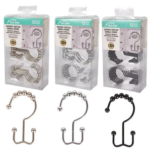 45124, Ideal Home 12PK Shower Curtain Hook, 191554451247