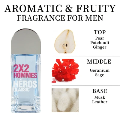 88271, Eau de Parfum 3.4 oz/100 ml 2X2 Hommes Héros Classic for Men - United Scents, 191554882713