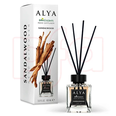 99147, ALYA Nature Scents Reed Diffuser 3.3oz Sandalwood, 8696601070119