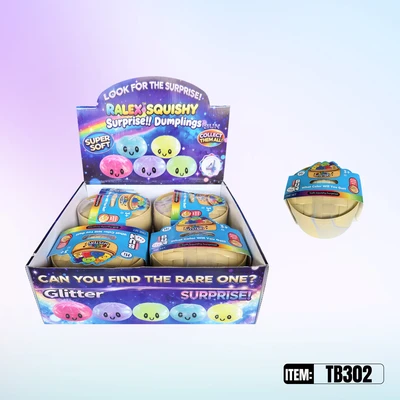 TB307, Ralex Squishy Dumplings Glitter & Glow Gold 6.7", 887258013071
