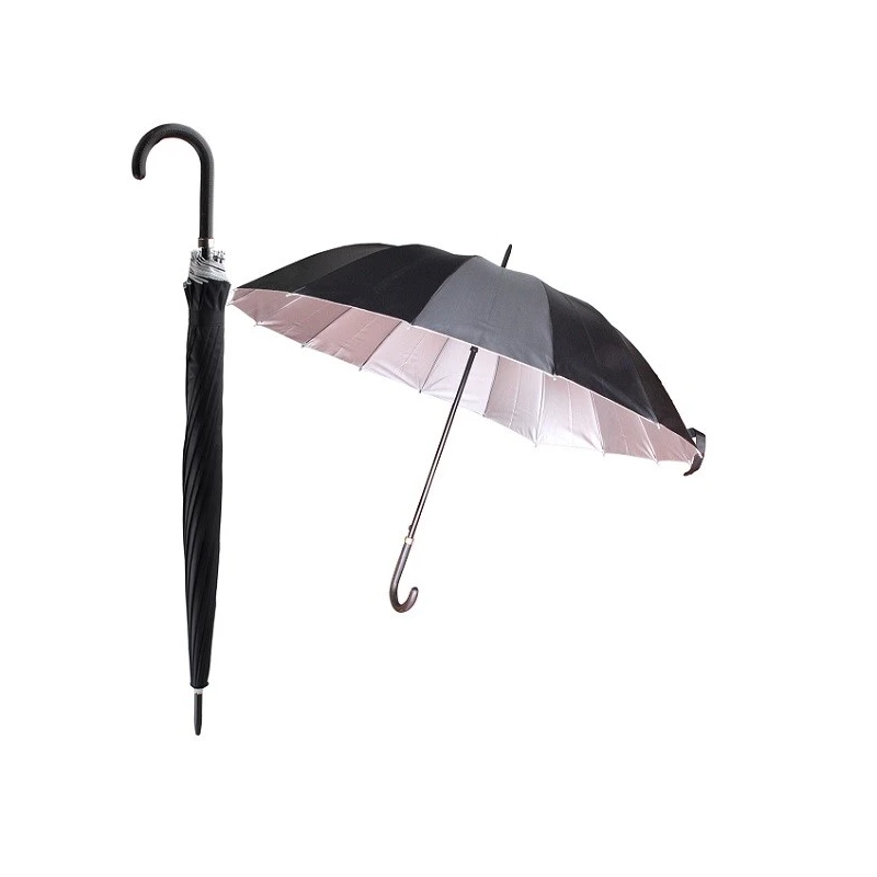 Umbrella Black Long Silver Lining HD
