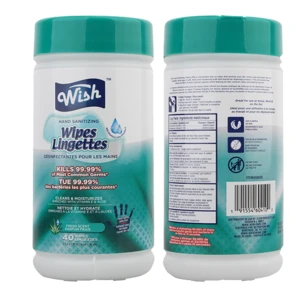 60410, Wish Hand Sanitizing Wipes Can 40CT Fresh, 191554604100