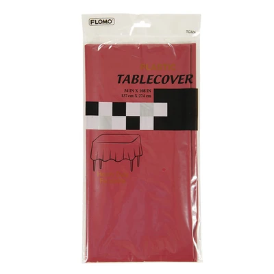 TC324, Plastic Table Cover Red Wine Rectangular 54"x108", 614577693246
