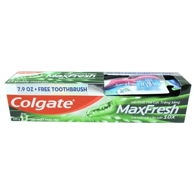CTP225MF-CM, Colgate MaxFresh 225g 7.9oz + Free Toothbrush Cool Menthol, 8850006932239