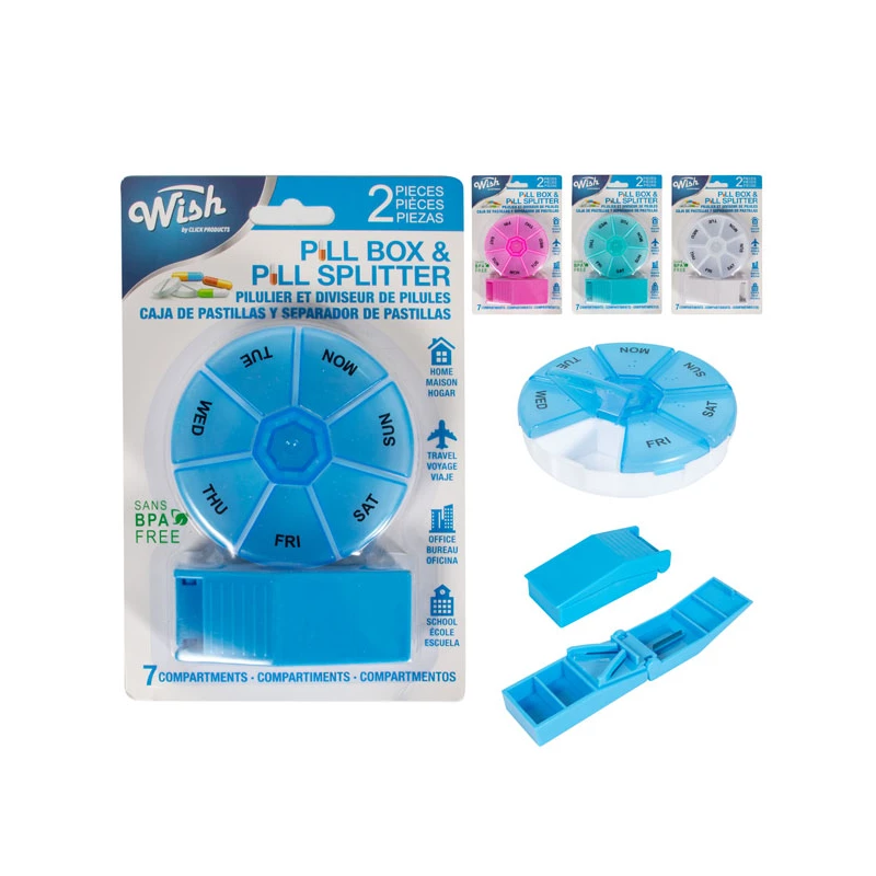 Wish Pill Box Weekly w/ Pill Cutter Set