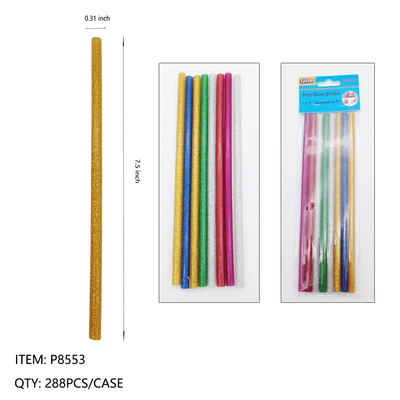 P8553, 8PC GLUE STICK GILTER, 887257285530