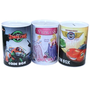 CB84598, Coin Bank 10x15cm Assorted Princess Cars Zombie