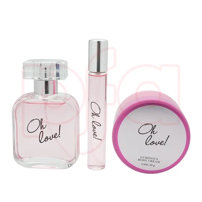 88415, Women's 3 Pcs Set 0.51 oz/15 ml+1.7 oz/50 ml Eau de Parfum 2.9 oz/85 g Body Cream Oh Love! - United Scents Eau de Parfum, 191554884151