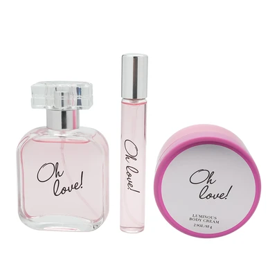 88415, Women's 3 Pcs Set 0.51 oz/15 ml+1.7 oz/50 ml Eau de Parfum 2.9 oz/85 g Body Cream Oh Love! - United Scents Eau de Parfum, 191554884151