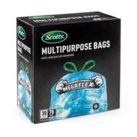 ST-30209, Drawstring Trash Bag Flex 30 Gal 78CT Clear Blue - Scotts, 191554302099