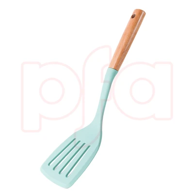 56391, Ideal Kitchen Silicone w/ Wood Handle Slotted Spatula, 191554563919