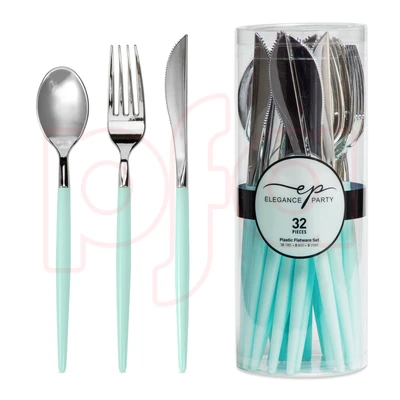 36339, EP 32PK Cutlery Mint+Silver, 191554363397