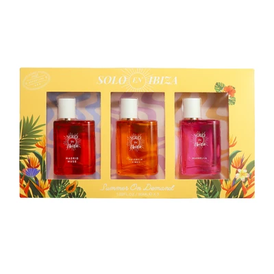 89344, SOLO EN IBIZA Women's 3*30mL/1.02fl.oz Mini Perfume MADRID MUSE/VALENCIA VIBES/MARBELLA, 191554893443