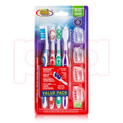 68004, Oral Fusion Toothbrush 8PK Cyclone Med, 191554680043