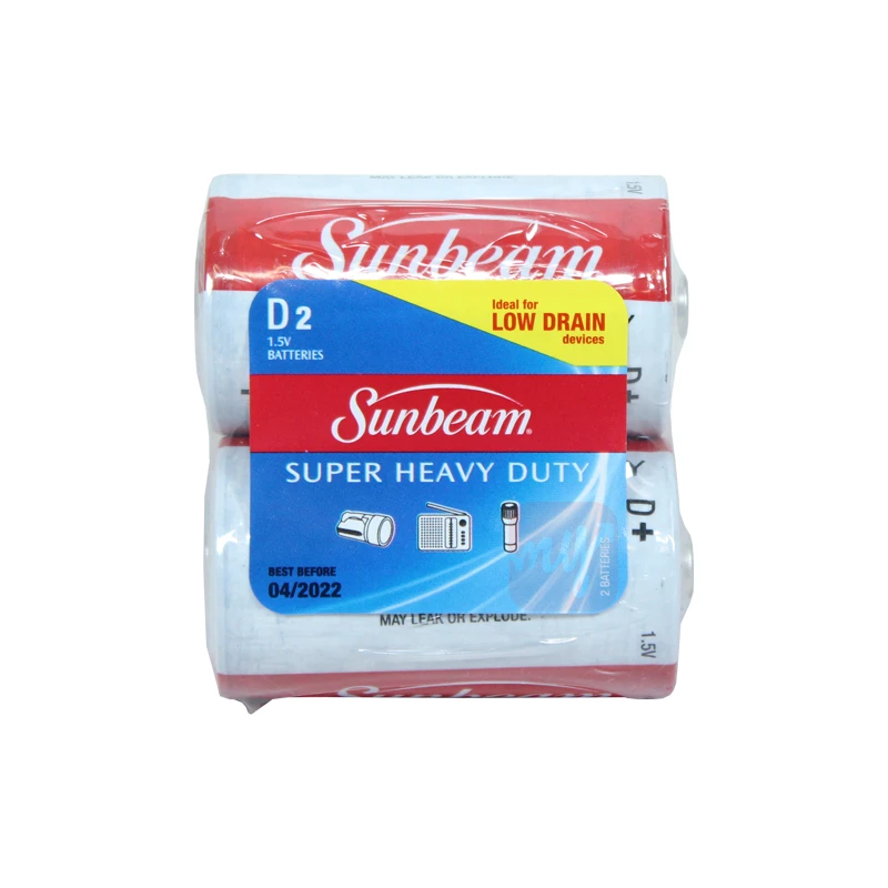 Sunbeam Battery Alkaline 2PK D