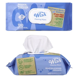 69002, Wish Jumbo Cleaning Wipes 100ct Bleach Additive - Multipurpose, 191554690028