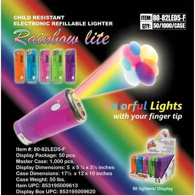 80-82LED5-F, Lighter 5-Flags Rainbow Lite 50/1000 46lb, 80-82LED5-F