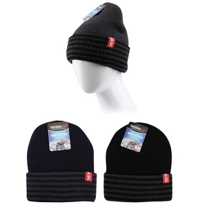 10052, Thermaxxx Mens Ski Hat w/ Fur Lining Stripe Cuff, 191554100527