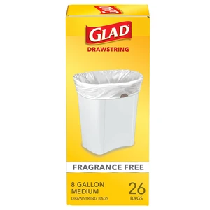 GLAD-22360, Glad 8Gallon Medium Trash Bag 26Count, 012587223604