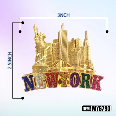 MY679G, New York Souvenir M. Metal Magnet, 887257919169