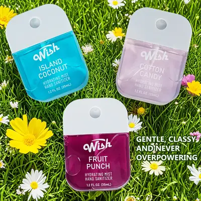 OL60425, 1.2 oz Hand Sanitizer Spray with Color Box 3pk , (4 Scent) Fruit Punch/Cotton Candy/Island Coconut — Wish, 191554604254