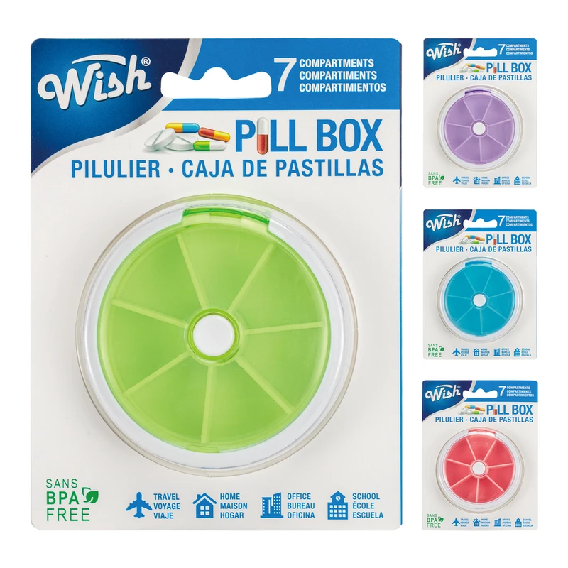 Wish Care Pill Box 7 Comp Auto Rotate Dispenser