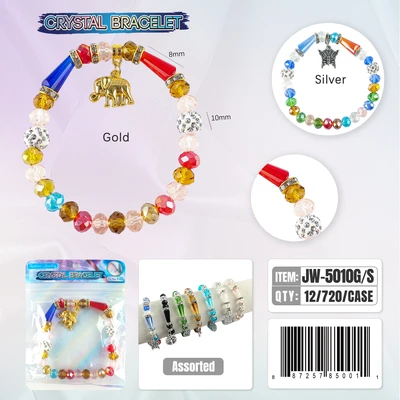 JW-5010, Crystal Bracelet Random Color, 887257850011