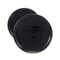 36264, EP Edge 10PK 7.5" Dinner Plate Black+Silver, 191554362642