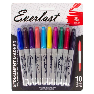 09121, Everlast Permanent Marker 10PK Colors, 85126091217