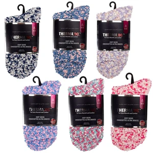 10181, Thermaxxx Fuzzy Socks w/Non-Slip Bottom, 191554101814