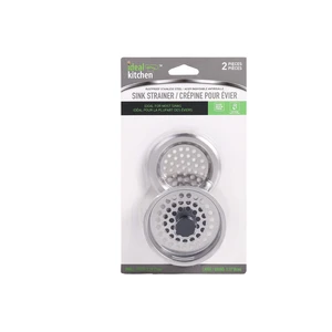 42104, Ideal Kitchen Sink Strainer Stainless Steel 2PK  - Perforated mesh, 191554421042