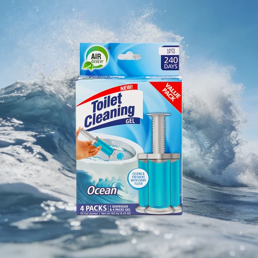 60128, Air Fusion Toilet Cleaning Gel 6.43oz 4PK – Ocean, 191554601284