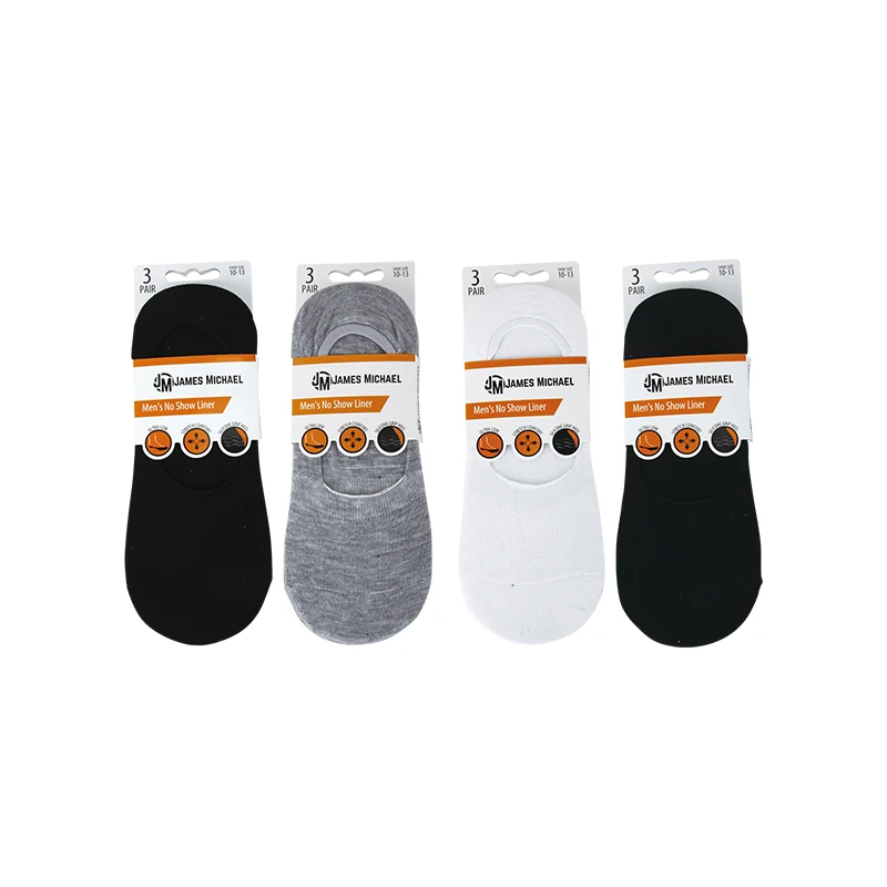 JM No Show Liner Socks 3PK Solid