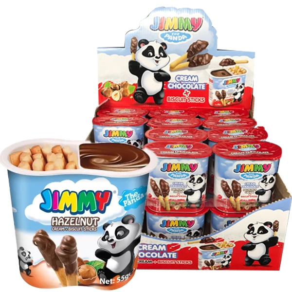 JP52CCBS, Jimmy The Panda 52g Cream Chocolate + Bread Stick