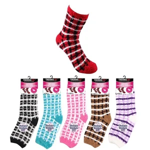 12023, Thermaxxx Fuzzy Socks HD Plaid, 191554120235