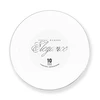 36220, Elegance Plate 9" White + Rim Stamp Silver, 191554362208