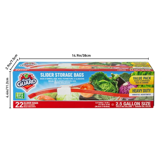 31111, Fresh Guard Slider Storage 2.5 Gallon 20CT, 191554311114