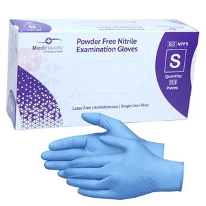 MHNG-S, MediHands Powder Free Nitrile Examination Gloves Size S Blue, 5060308732473