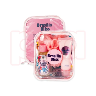 89400, Solo En Ibiza Women's 3pcs Bag Set BRASILIA BLISS 2.ozBubbleBath 1.7ozBodyLotion Exfoliating Sponge, 191554894006