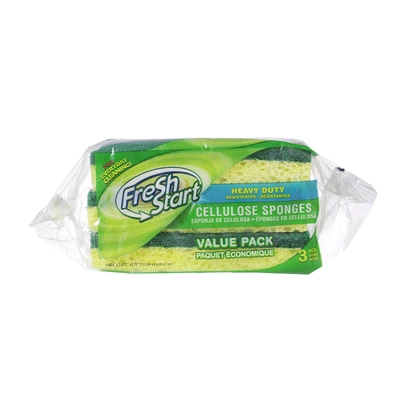 32219, Fresh Start Heavy Duty Cellulose Sponges 3pk, 191554322196