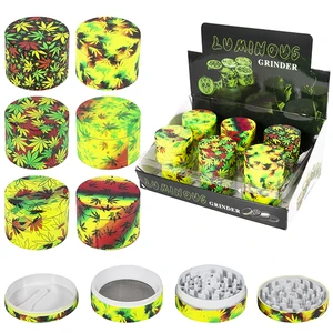 52043, Grinder 4 Parts 50*37mm Glow Leaf, 036882520435