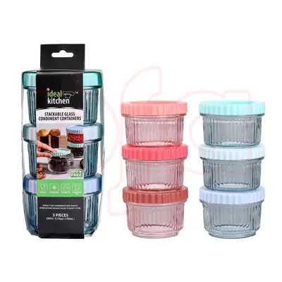 38417, Ideal Kitchen Stackable Condiment Containers 3PK, 191554384170