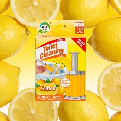 60131, Air Fusion Toilet Cleaning Gel 6.43oz 4PK – Lemon, 191554601314