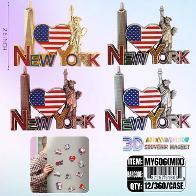 MY606, New York Souvenir M. Metal Magnet, 887257916069