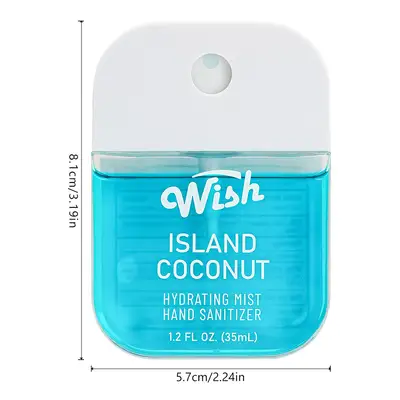 OL60425, 1.2 oz Hand Sanitizer Spray with Color Box 3pk , (4 Scent) Fruit Punch/Cotton Candy/Island Coconut — Wish, 191554604254