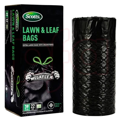 ST-30215, Drawstring Trash Bag Flex 39 Gal 22CT Black Lawn & Leaf - Scotts, 191554302150