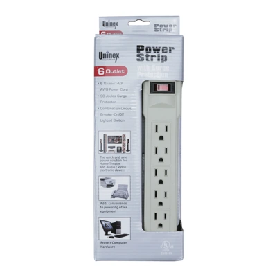 US6S, 6FT Power Strip with Surge, 602846706193
