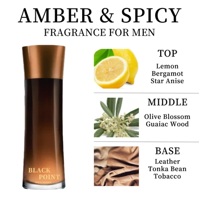 88235, Eau de Parfum 3.4 oz/100 ml Black Point for Men - United Scents, 191554882355
