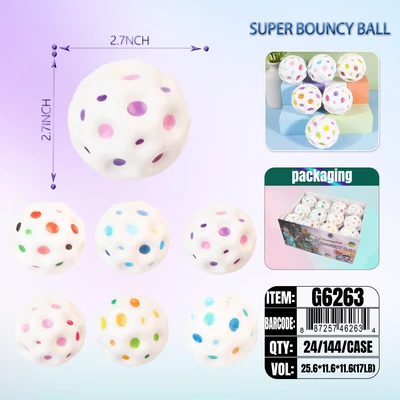 G6263, Bouncing Space Ball 2.76" Assorted Colors 24/DP, 887257462634